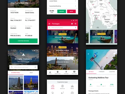 PrivateHolidays Android App android design fun holidays interface travel user vacations