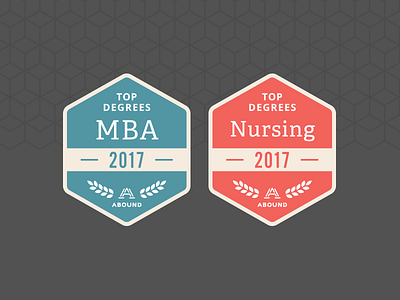 Abound Badges award badge badges college hexagon mba nursing