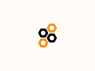 Hive and Bee bee double meaning hive logo minimal simple