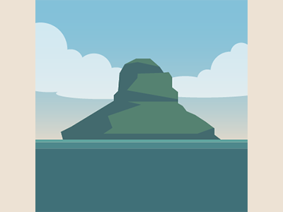 Mokoli'i Island, Hawaii day illustration illustrator island landscape tropical vector