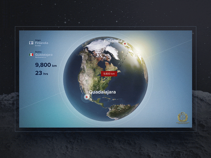 Bereainternacional Globe Animation animation travel 3d distance globe map ui world