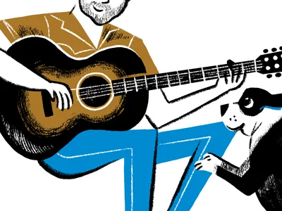 Dude + Dog character dog guitar illustration texture
