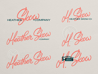 HSco 10 - variety is the spice of life branding custom green h lettering logo monogram pink real estate s script signature