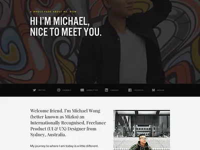 About Mizko about clean michael wong minimal mizko portfolio ux designer