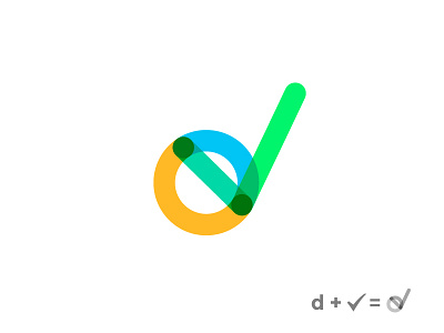 Diidit iconic logo (d+✓) app check collaboration done help icon logo management mark team tool web