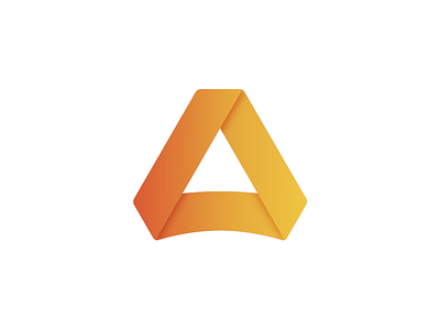 Triangle Mark branding gradient logo orange ribbon triangle