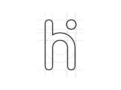 h i lettermark app brand grid identity letter logo mark system