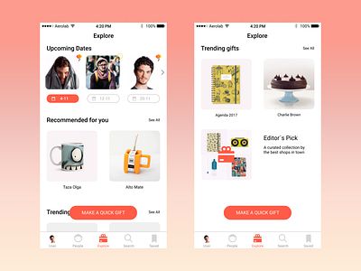 Coodle Explore app explore gift ios ui ux