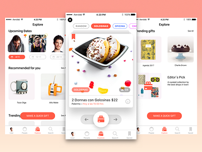 Explore & Quick Gift app explore gift ios ui ux