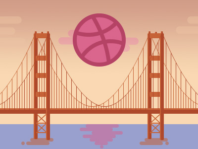 Hello Dribbble debuts dribbble goldengatebridge hello sanfrancisco sf