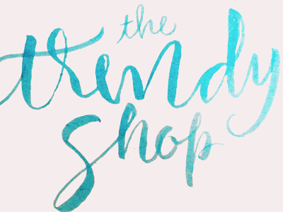 The Trendy Shop branding calligraphy graphic design lettering logo design logotype penbrush