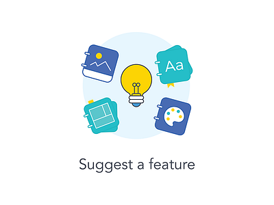 Suggest a feature canva design help center icon icons illustration product ui ux