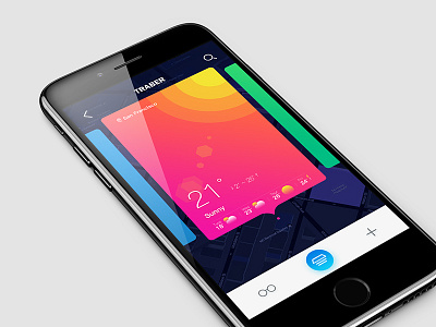Traber_UI add app area design map search sunny ui ux weather week