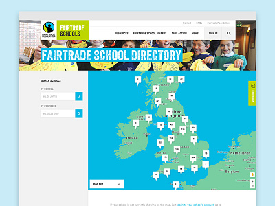 Fairtrade Schools Interactive Map bright colour directory education fairtrade map primary process schools