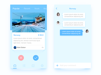 travellers app cards chat conversation destination ios nature photo popular snow travel