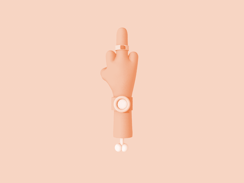 Middle finger 3d animation c4d cinema 4d gif illustration