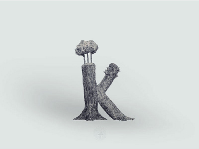 Miniature clay sculpture – Letter ‘K’