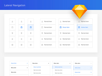 Lateral Navigation dashboard lateral navigation sketch ui kit