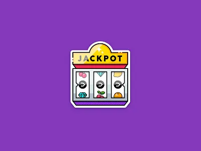 Jackpot sticker design flat graphicdesign icon illustration sticker