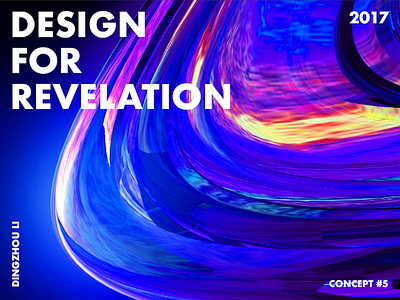 Design For Revelation abstract art blue color fluid gradient light space typo