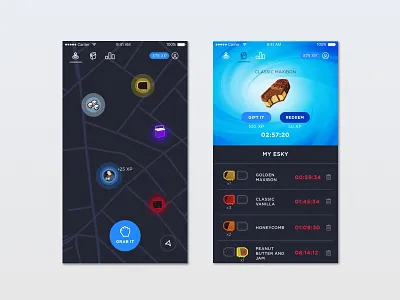 Game App app black blue game mobile ui user interface ux