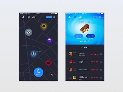 Game App app black blue game mobile ui user interface ux