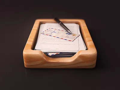 Inbox 3d cinema 4d documents envelope icon inbox office paper pen render tray