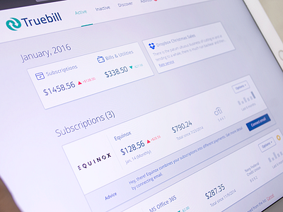 Truebill Web Dashboard