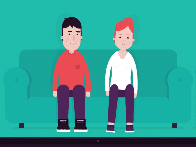 Netflix & Chill character couple fun living room movie shadow sofa tv valentines day wink