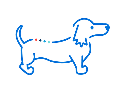 Norman the P-Labs Pup blue dog icon dog illustration dots icon illustration line art