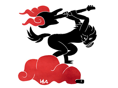 Crustpunk wolf bass crustpunk fire guitar punk riot wolf