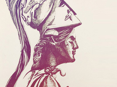 Proud drawing illustration ink spartan
