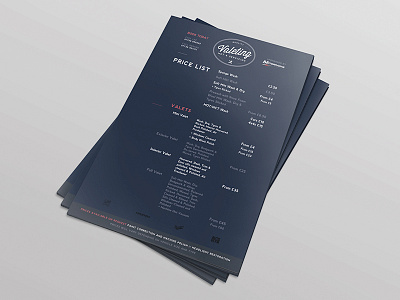 Car Valet and Service Flyer car car wash flyer navy price list valet