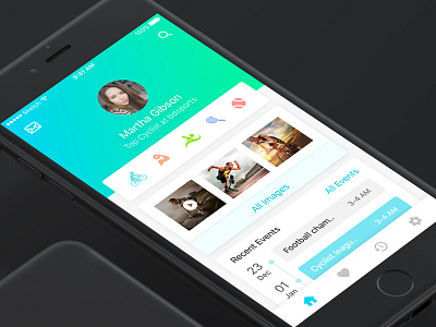 Sports App Profile app design events games images ios profile sports ui ux