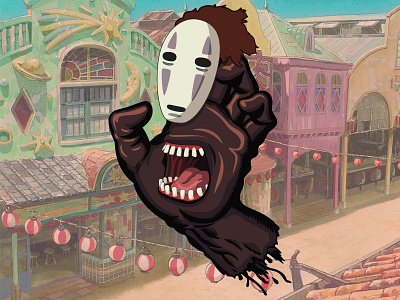 Spirited Away - Screaming Hand jim phillips miyazaki santa cruz skateboarding spirited away studio ghibli