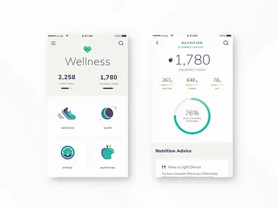 Wellness Health App app circle graph graph health iconography icons wellness