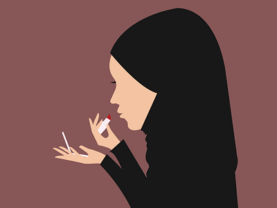 Hijabi Girl abaya compact girl girl hijab hijab hijabi illustration lipstick makeup muslim