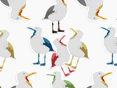 Seagull stickers adobe bird design digital forsale illustration illustrator print seagull shop sticker stickers