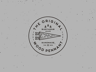 The Original Wood Pennant // Stamp badge circle handmade logo north pennant stamp stitching wood