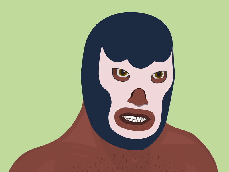 Luchador portrait colorways illustration luchador mexico portrait sketch