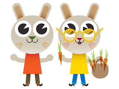 Random Act of Kindness Day animals bunnies carrots characters childrens colorful cute illustration kids kindness vibrant whimsical