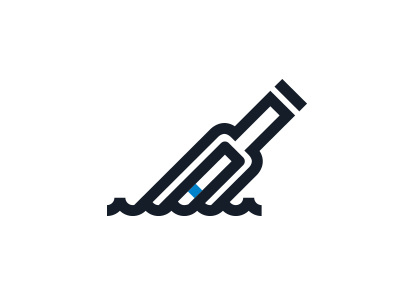 Message In A Bottle bottle illustration logo message