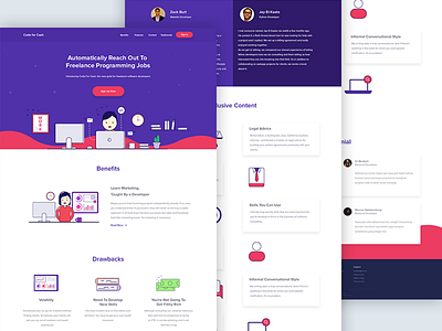 Jobs Landing Page character clean design flat flatdesign graphic illustration music ui webmockup website