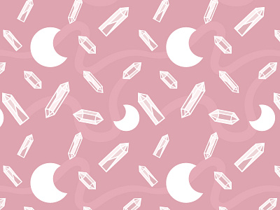 Rose Quartz crystal cute design gems moon pattern rose rose quartz seamless pattern textile vector