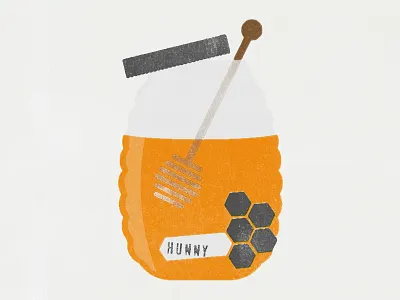 Honey hexagon honey illustration jar