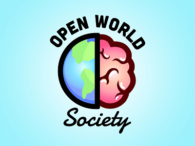 Open World Society brain brains earth globe logos planet society understanding