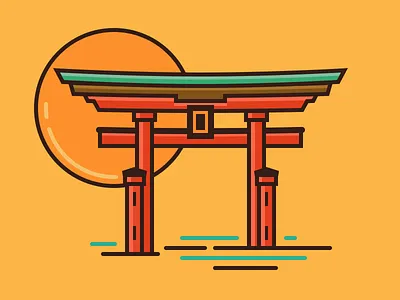 Miyajima at Sunset japan location miyajima orange sun sunset