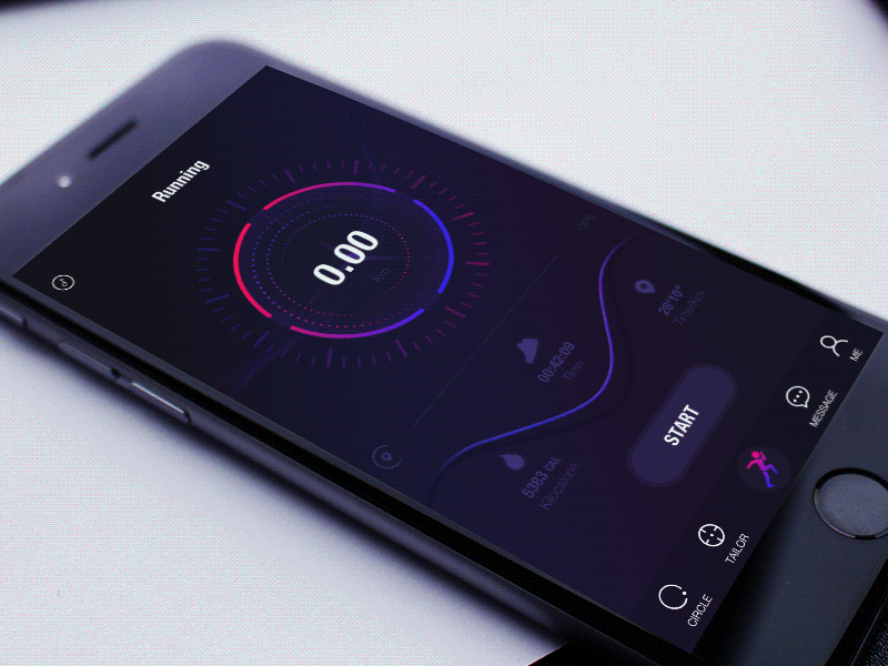 Add Music To Running app concept fitness interation list music running sport transition ui ux wave