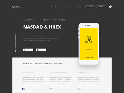 Tiger Brokers design landingpage ui web webdesign