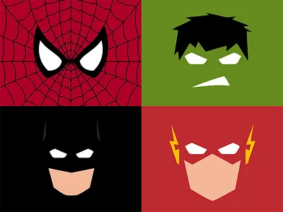 Minimalistic Superheroes batman comic flash hulk marvel minimalistic spiderman superheroes